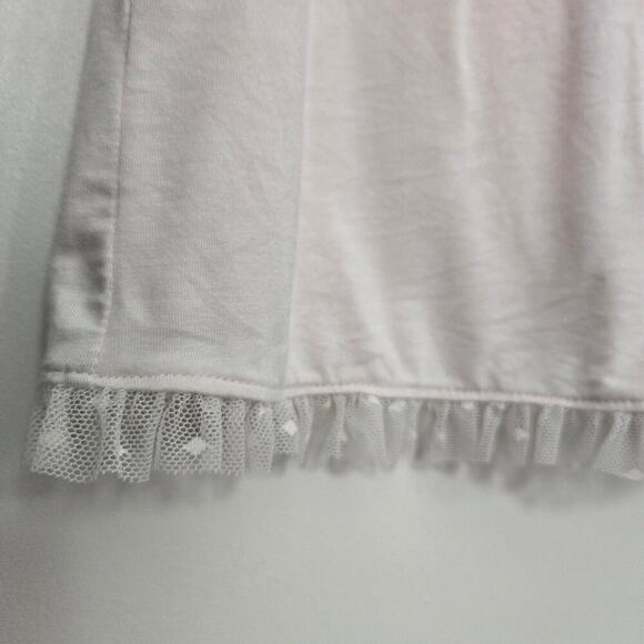 Eberjey Ruthie Short Sleeve Ruffle Pajama Top Size S Cream Modal Soft Cozy - Picture 4 of 8